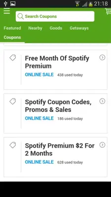 Coupons for Spotify android App screenshot 2