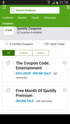 Coupons for Spotify android App screenshot 3